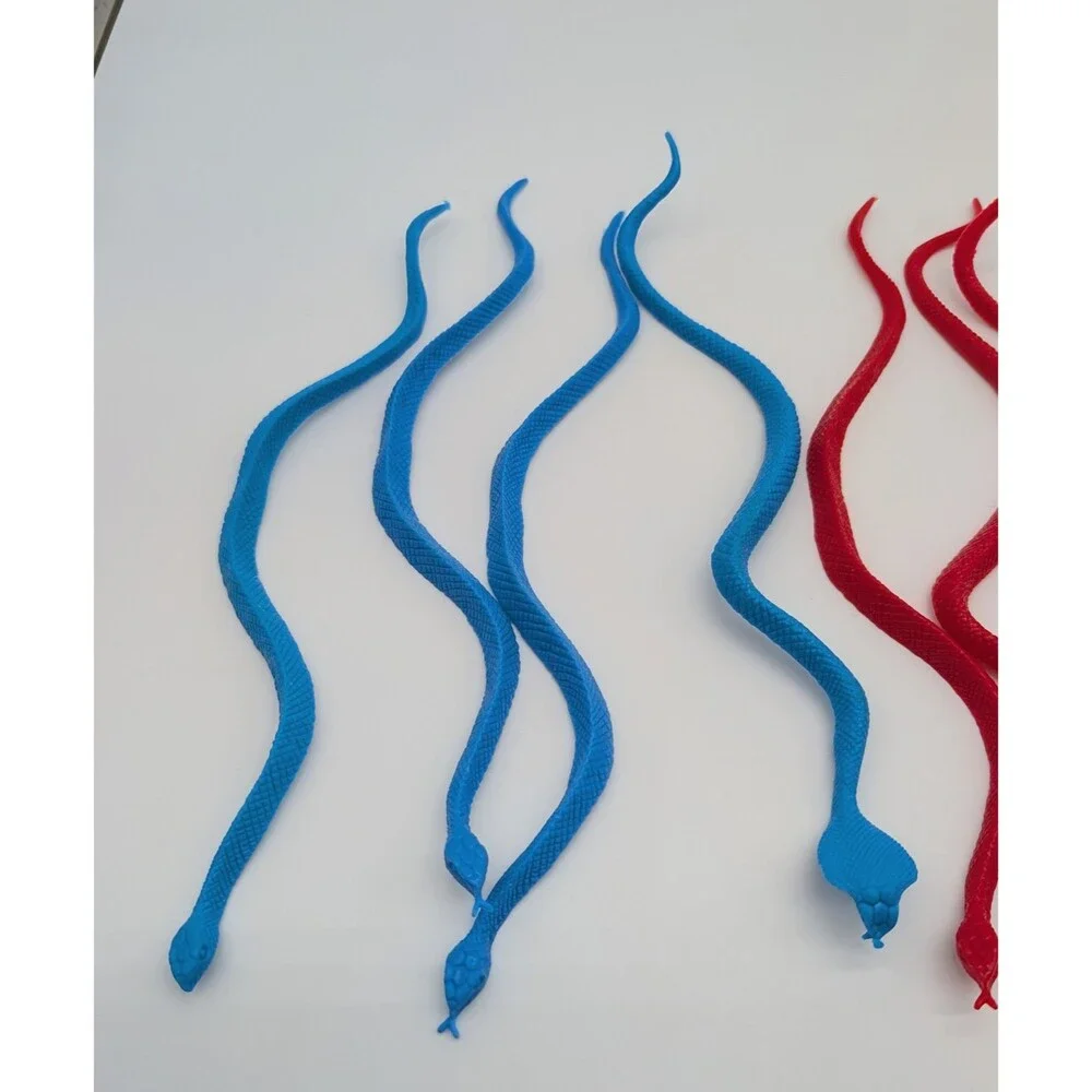 Lot Of 15 Hard Plastic Snakes Toys Party Favors Cake Toppers